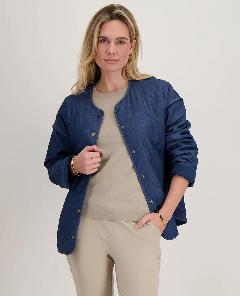 Jacket Quilted | Dark Blue Denim