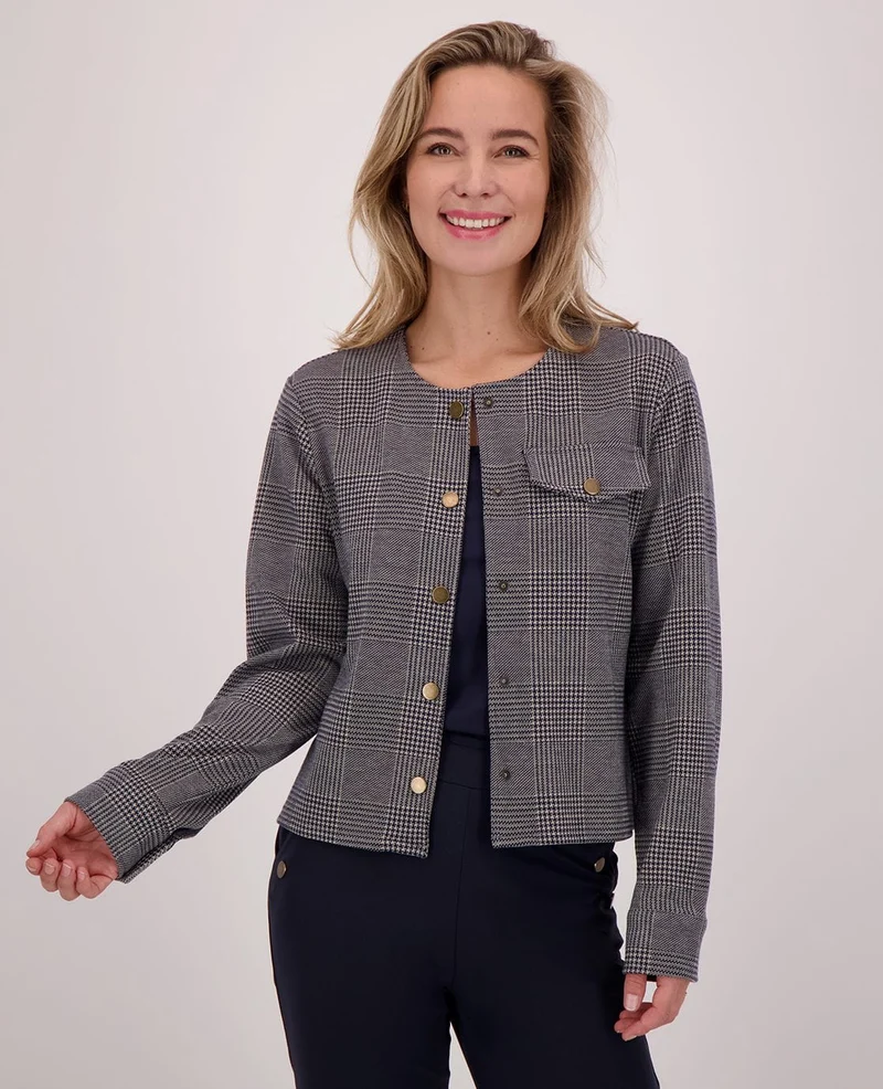 Jacket Jacquard | Navy/Dark Greige