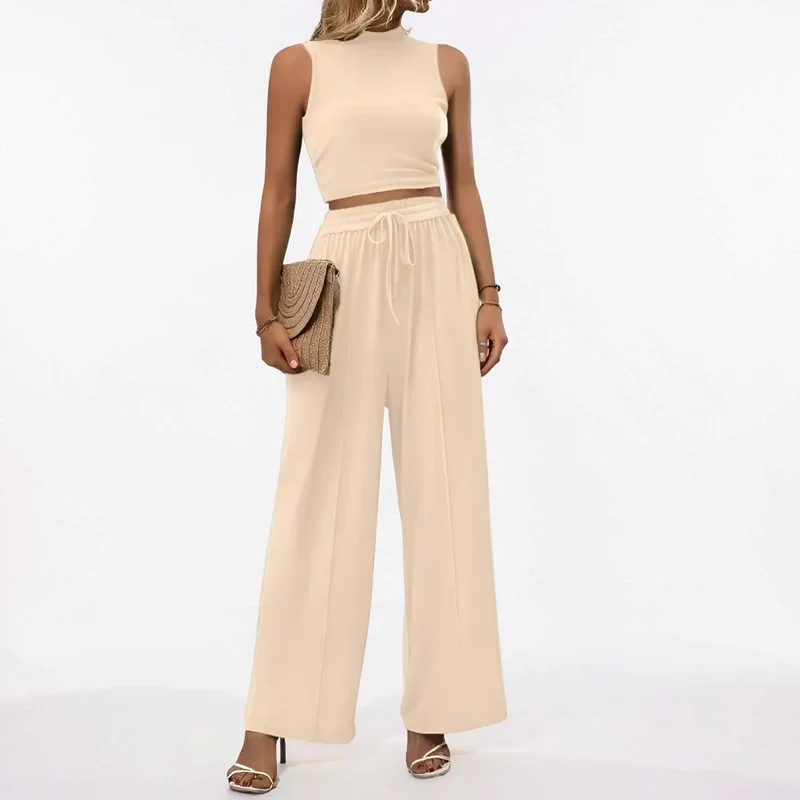 Abbigliamento Donna Set Due Pezzi Casual Pantaloni Ampi