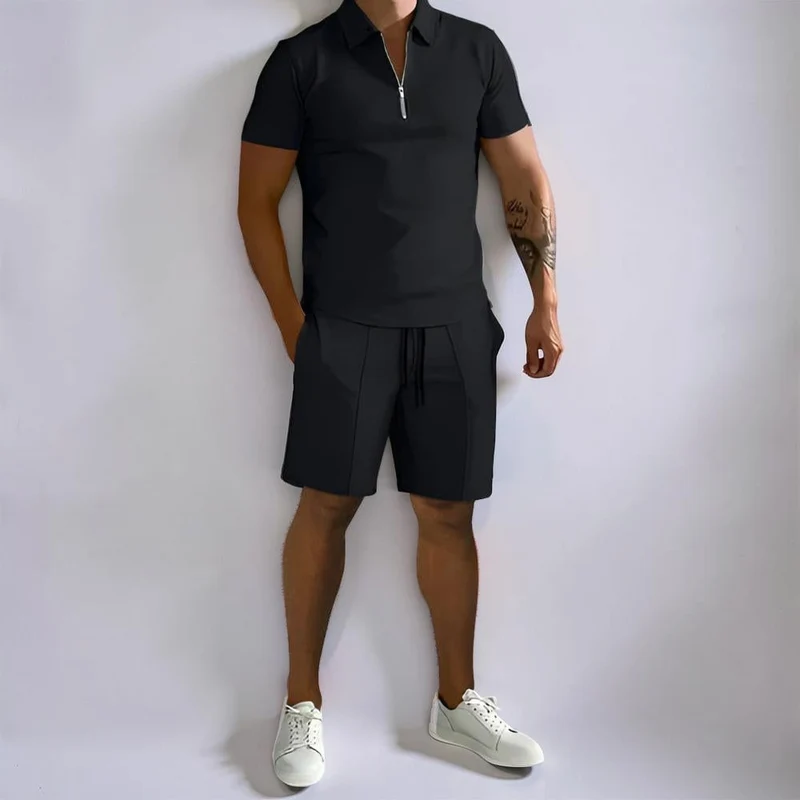 Uomo Completo Polo Shorts Casual Tempo Libero Quotidiano