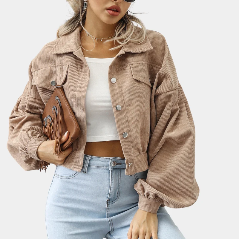 Donna Giacca Corta Costine Maniche Ampie | Giacca Casual