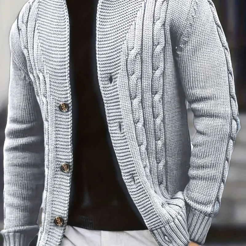 Heren kabelgebreid vest met V-hals – Comfortabel en veelzijdig