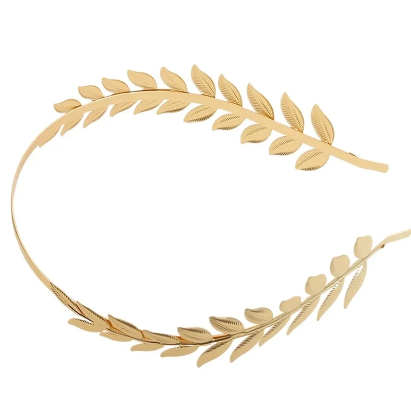 Gouden haarband met bladmotief – Penelope haarband carnaval hoofdtooi