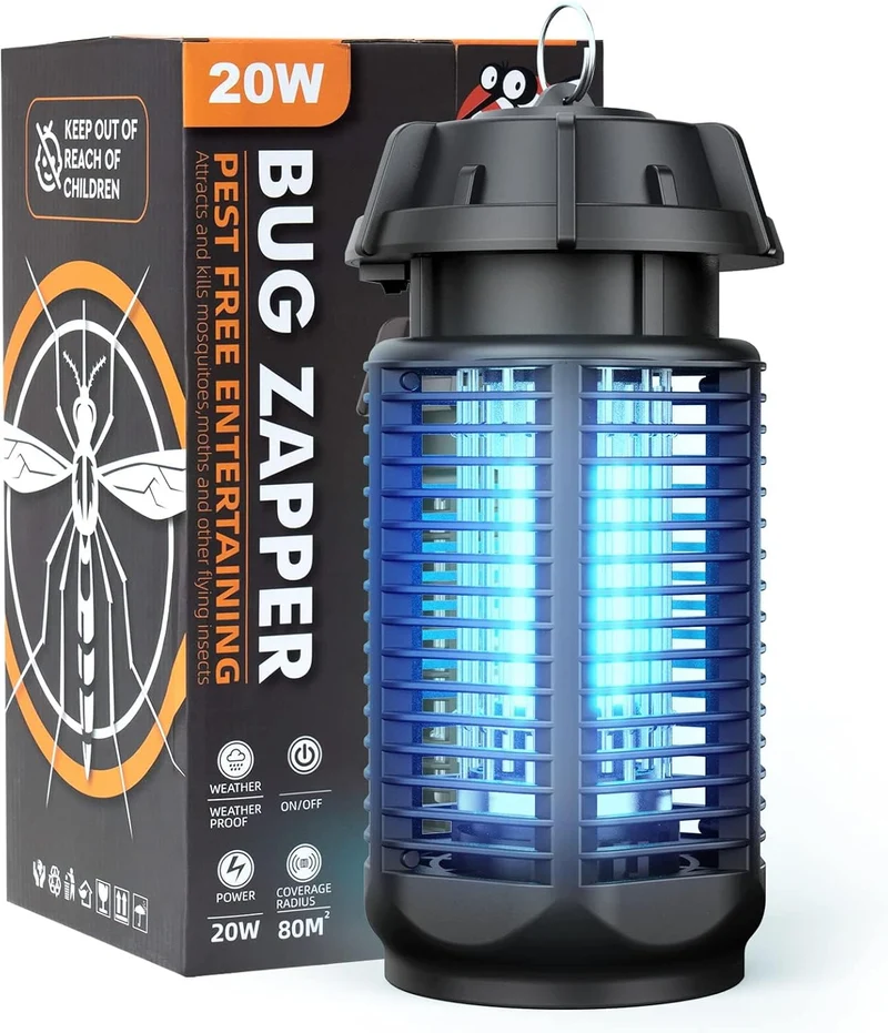 Elektrische Insectenverdelger – 20W UV-Lamp voor Binnen & Buiten tot 80 m²