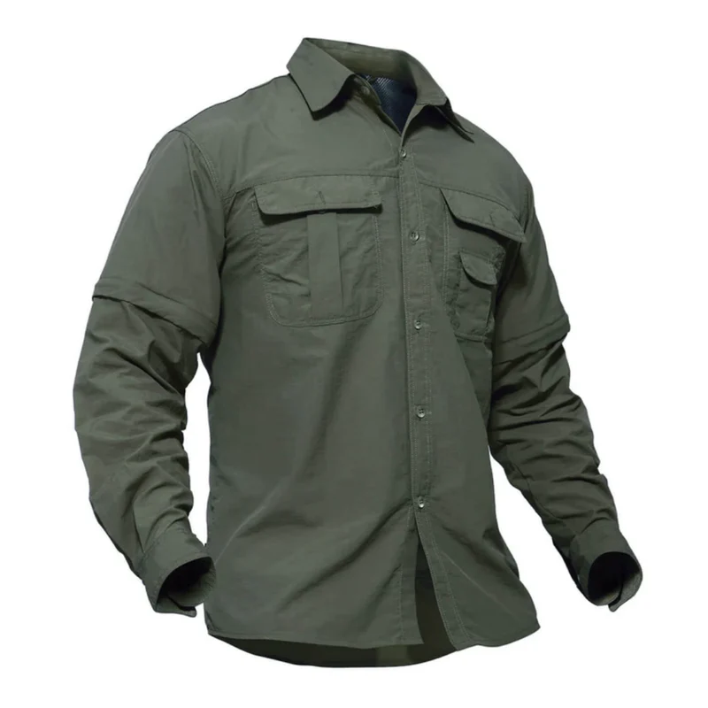 OutdoorHaven Heren Shirt - Ritsbare Mouwen