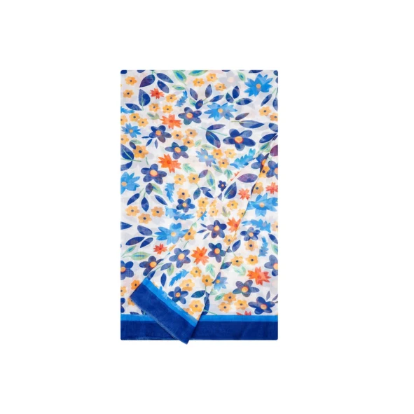 Sjaal vivid floral - Blauw