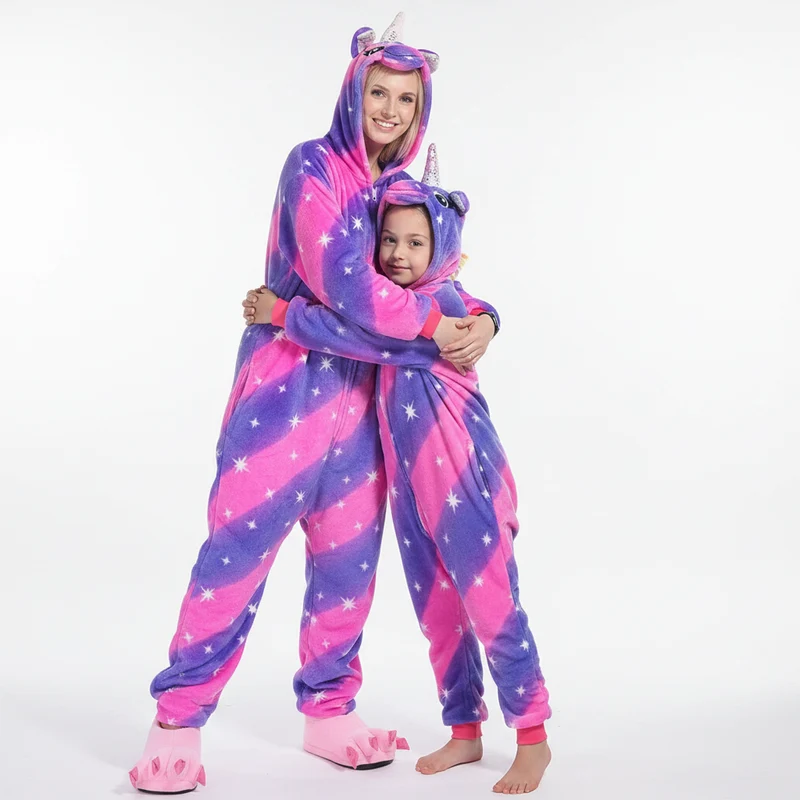 Unisex winteronesies met dierenprint - Leuke, pluizige nachtkleding voor kinderen en volwassenen