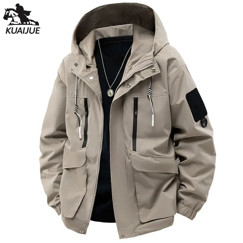 Herenjas met capuchon en afneembare capuchon, maten M-5XL