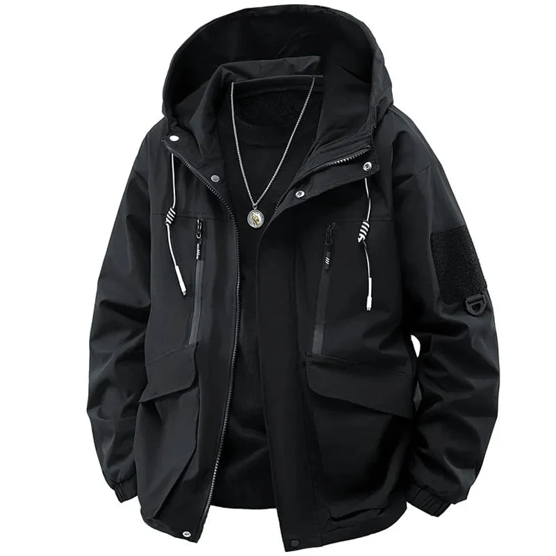 Herenjas met capuchon en afneembare capuchon, maten M-5XL