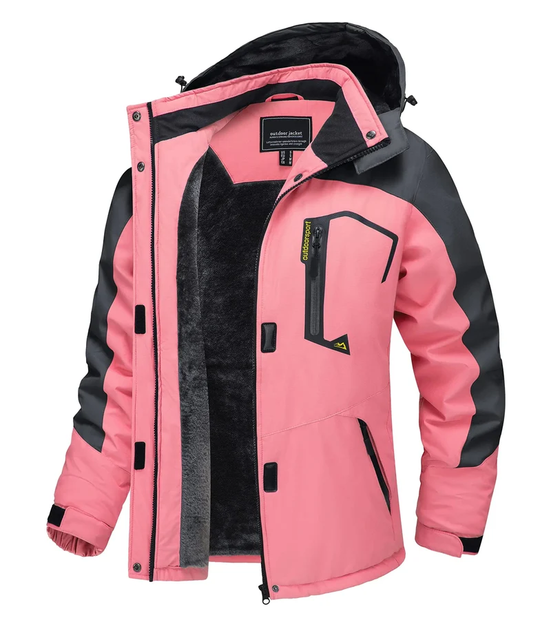 TACVASEN Waterdichte Winter Ski-jas - Waterdichte Thermische Fleece Jas voor Dames, Casual Regen- en Windbreaker Parka