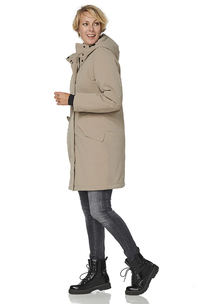 Happy Rainy Days Winterjas Dames Orlando Beige *Laatste maten S, XXL em XXXL*