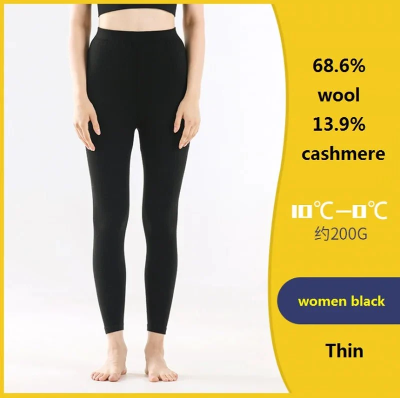 Thermisch ondergoed van merinowol: Unisex leggings voor ultieme warmte en comfort in de winter.