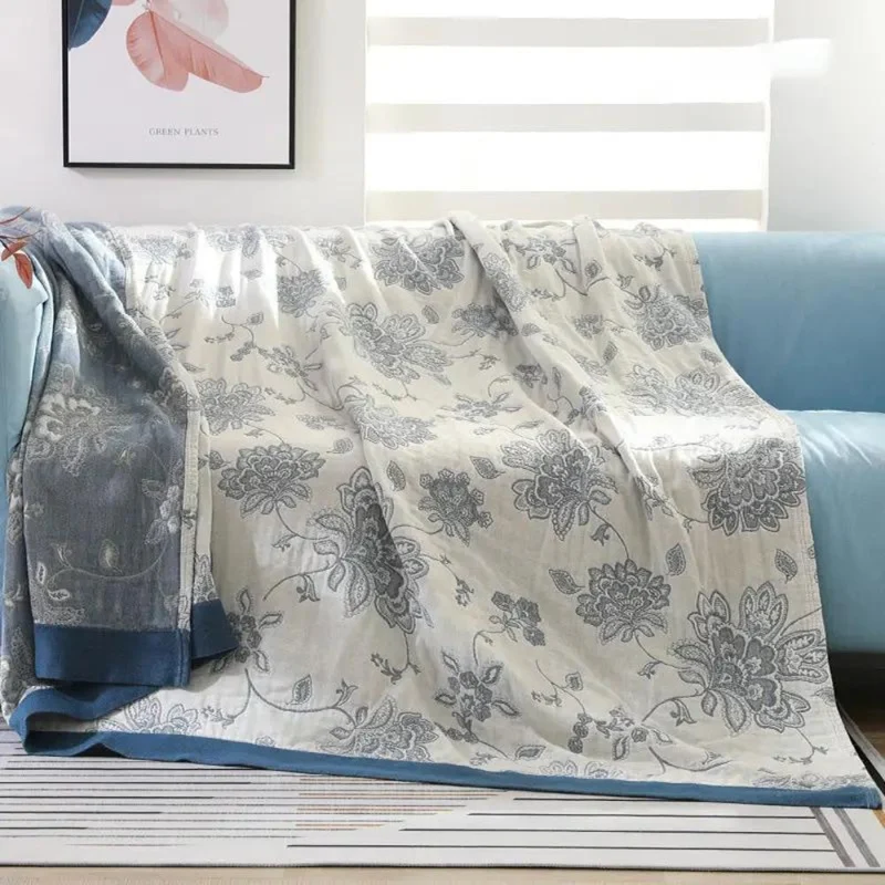 Modern breathable warm floral patterned decorative blanket