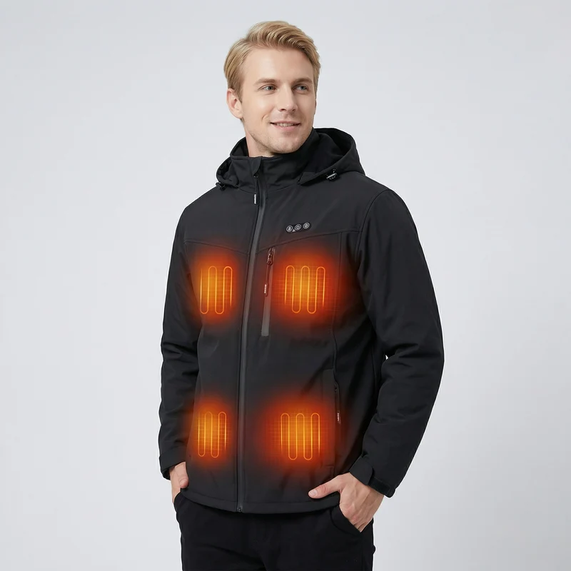 Heren Verwarmde Jas – Oplaadbare Winterjack met 8 Warmtezones