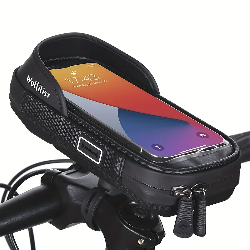 PhoneHec Fietstelefoonhouder – Waterdichte 360° Draaibare Smartphonehouder met Opbergvak