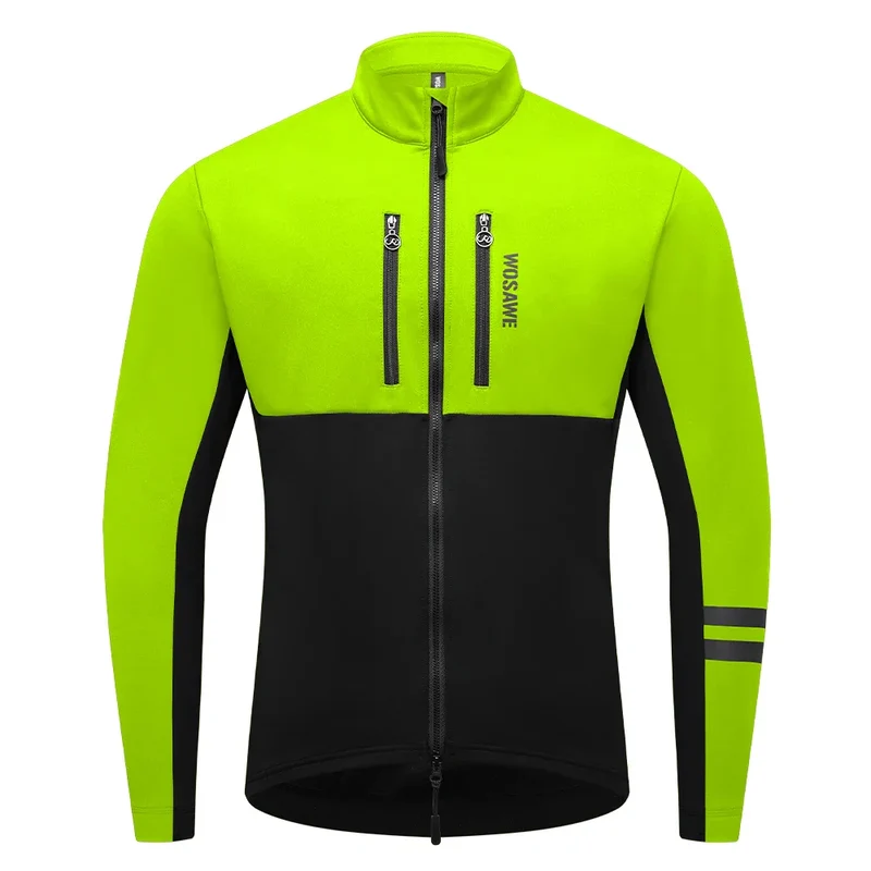 Winter Fietsjack Heren Winddicht | Thermisch & Reflecterend Met Zakken