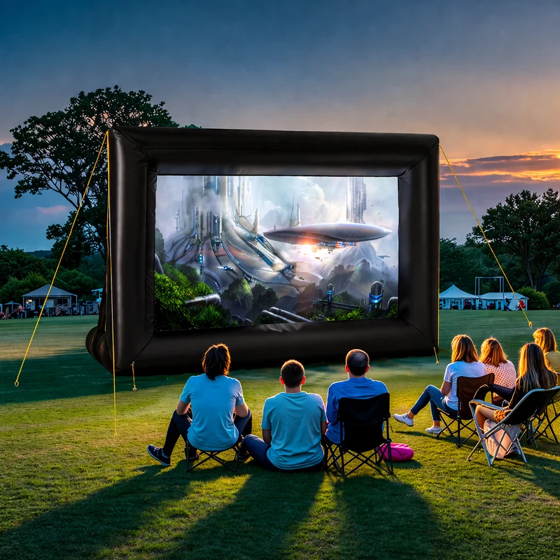 Opblaasbaar Projectiescherm – Outdoor met Blower en 16:9 Scherm