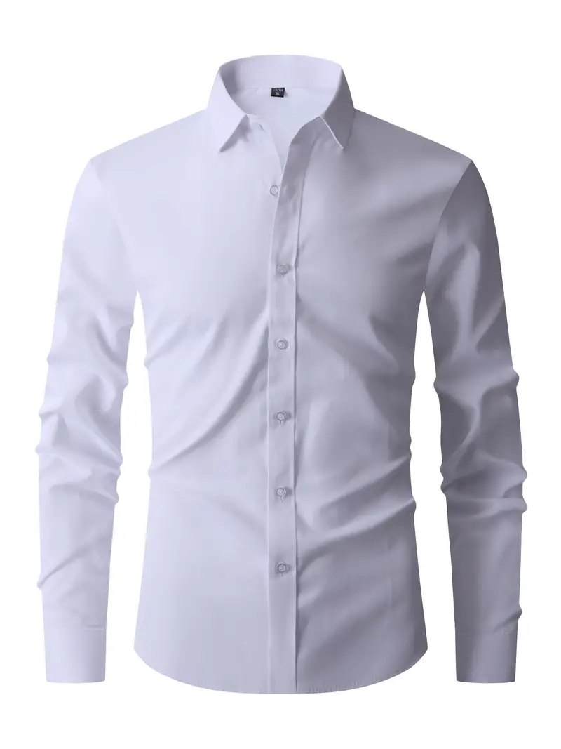 Men's Shirt Slim Fit Long Sleeve Button-Up Collar