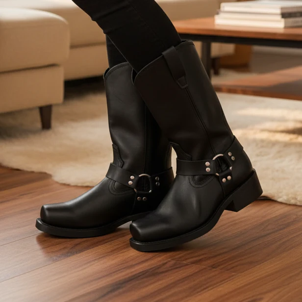 Heren Laarzen Leer – Oliebestendige Zool, Robuust Design & Slip-On