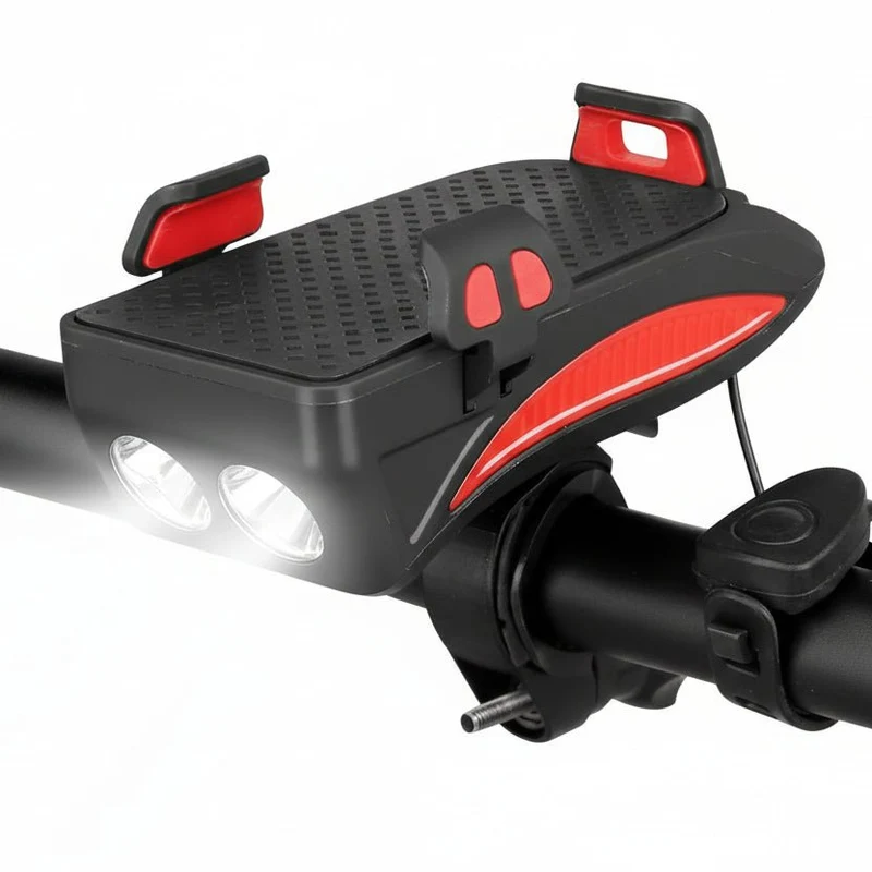 Fietskoplamp met Powerbank – Telefoonhouder, Helder Licht & Oplaadbaar