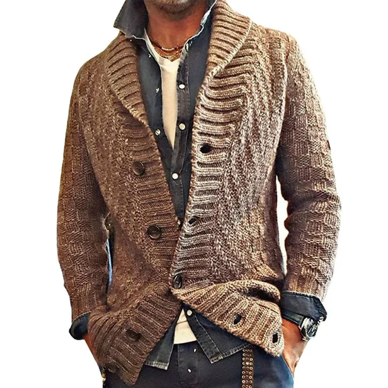Men's Smart Casual Cardigan Style Jacket with Classic Collar