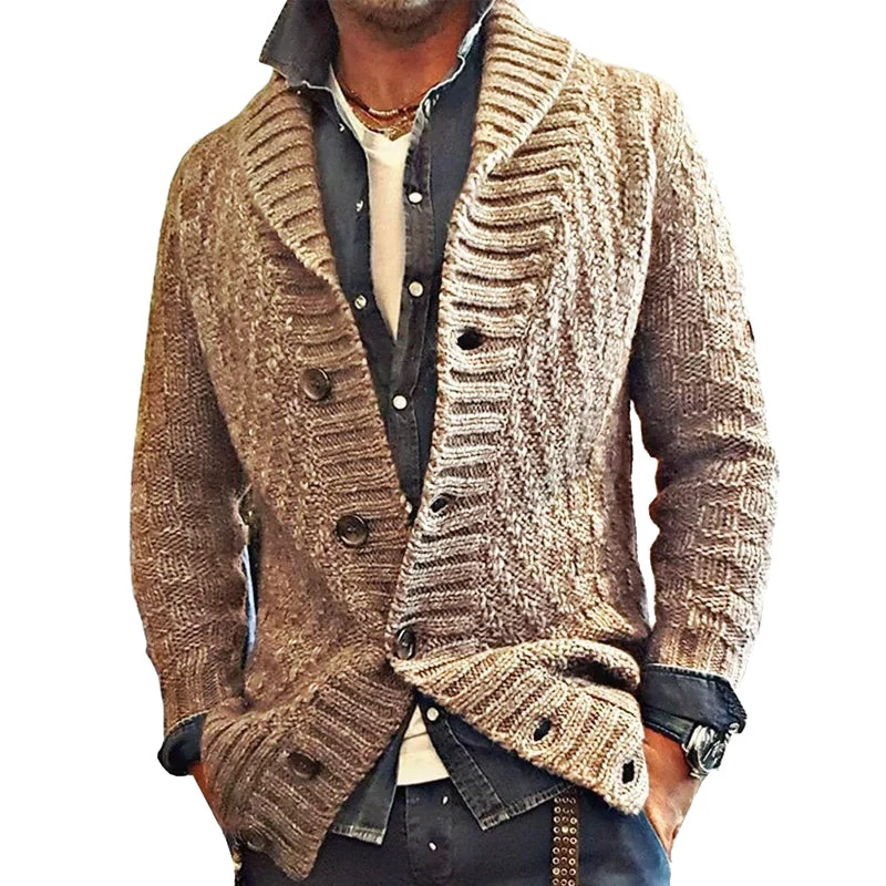 Men's Smart Casual Cardigan Style Jacket with Classic Collar