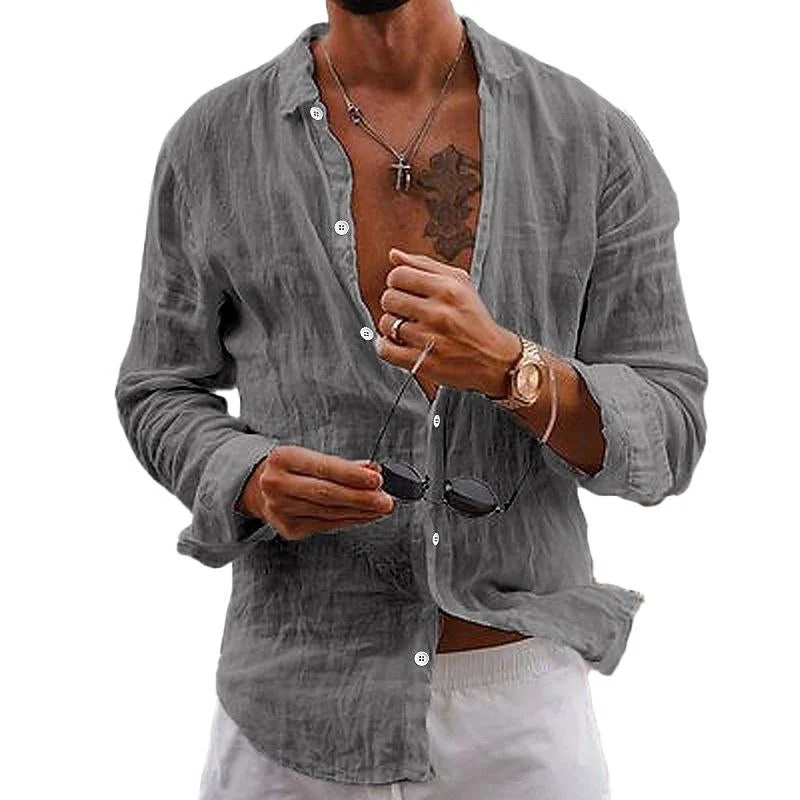 Men's smart casual shirt Smooth with long sleeves classic cut