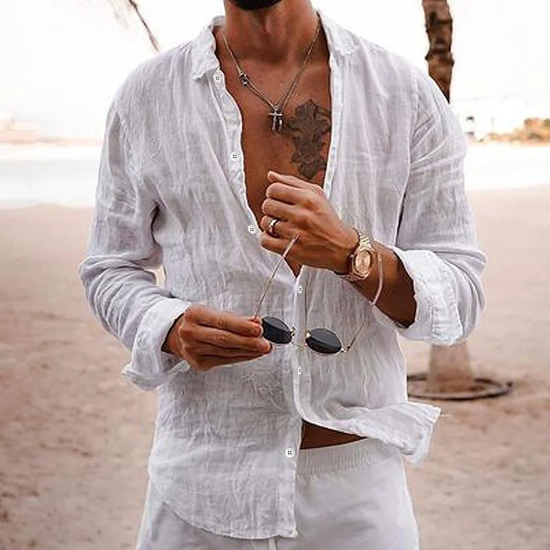 Men's smart casual shirt Smooth with long sleeves classic cut