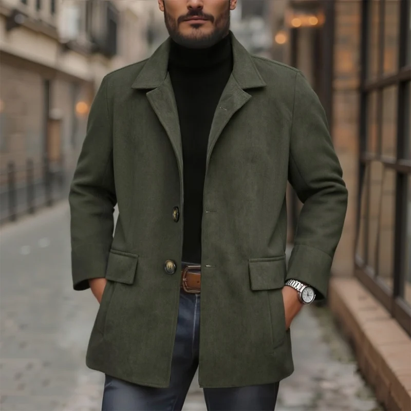 Men's Fitted Coat Vintage Style Short Casual Style