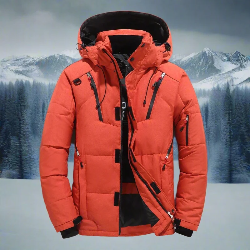Men's winter jacket with hood Windproof with pockets