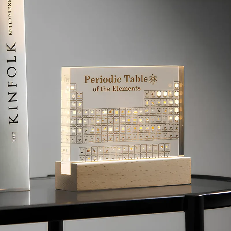 Elegant 3D periodic table with 83 elements