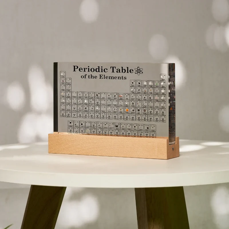 Elegant 3D periodic table with 83 elements