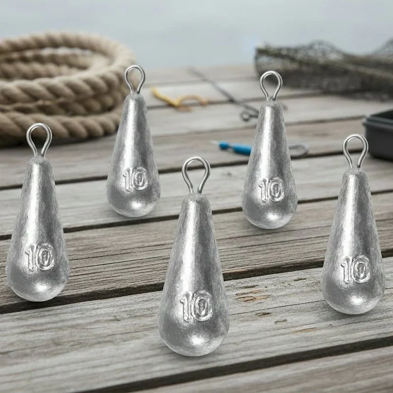 Dropshot Lood Set – Druppelvormige Visgewichten met Snelle Bevestiging 10g