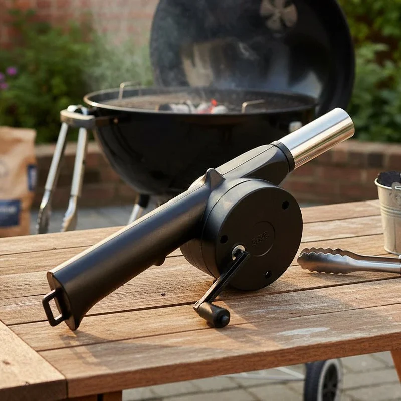 BBQ blaaspomp – Handmatige luchtblazer voor snel aansteken van houtskool
