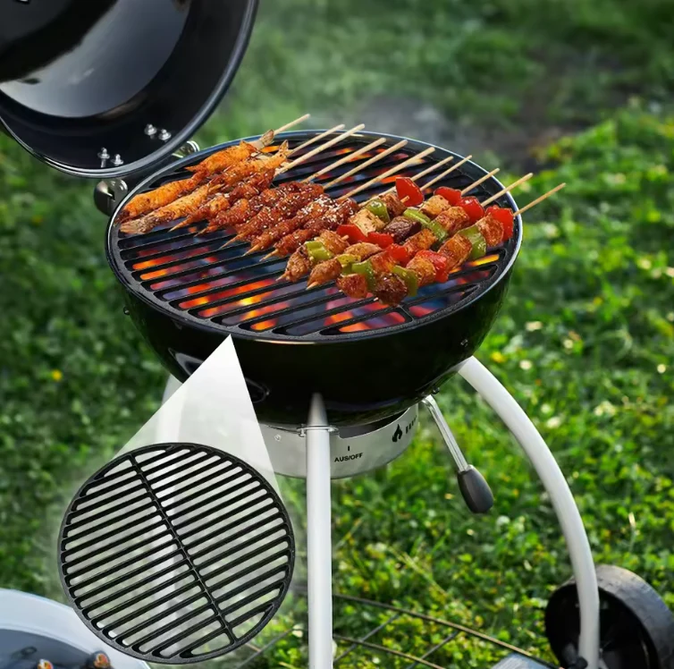 Grillrooster – Rond gietijzeren BBQ rooster met sterke hitteverdeling