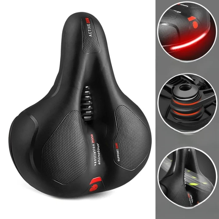 Ergonomisch Fietszadel – Comfortabel Zadel met Schokabsorptie en LED Achterlicht