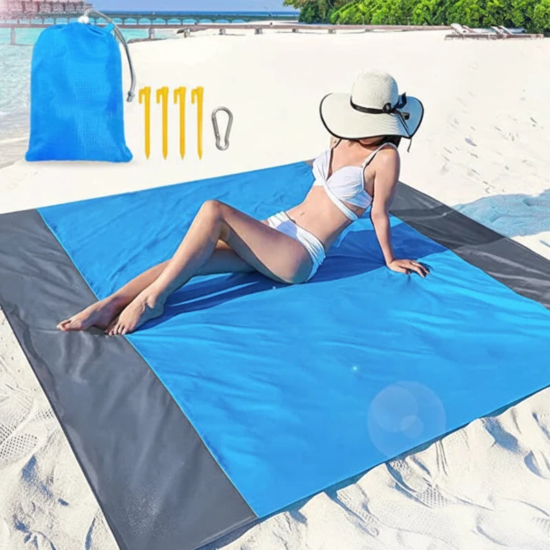 Stranddeken Zandvrij 200×210 cm – Waterdichte Outdoor Deken met Ankerpinnen