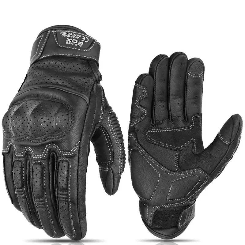 Motorhandschoenen Vintage – Ademend Design met Touchscreen & Knokkelbescherming