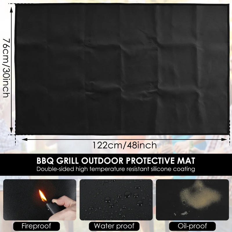 BBQ Beschermmat Hittebestendig – Glasvezel Grillmat voor Terras en Tuin