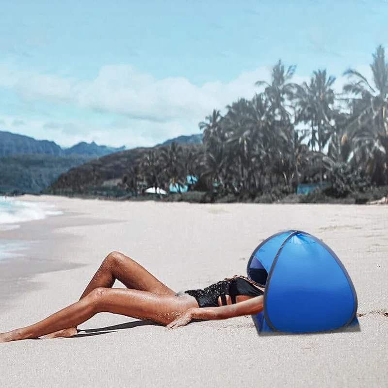 Mini Pop-Up Strandtent – Compacte Zonnescherm Tent met UV Bescherming