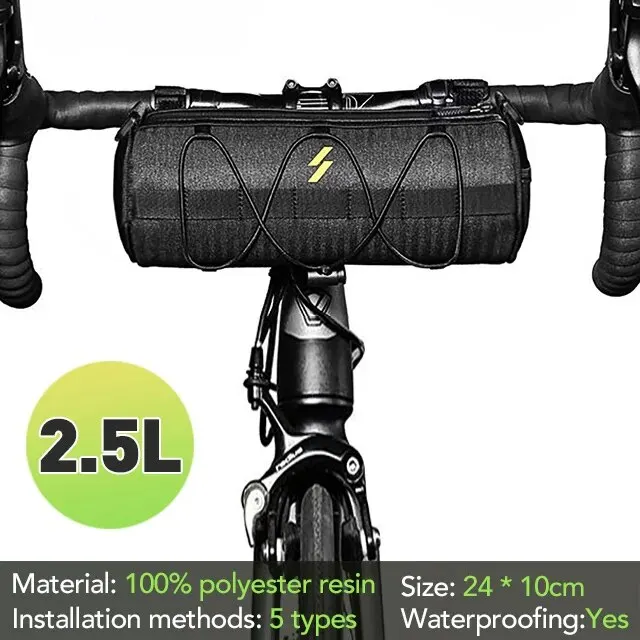 Fiets Stuur Tas Waterdicht – 2.5L Opbergtas met Snelle Bevestiging & Compact Design