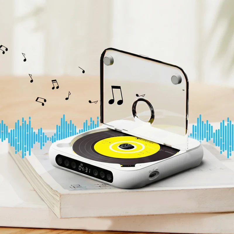 Draagbare CD Speler – Bluetooth 5.3, Oplaadbare Batterij & Compact Design