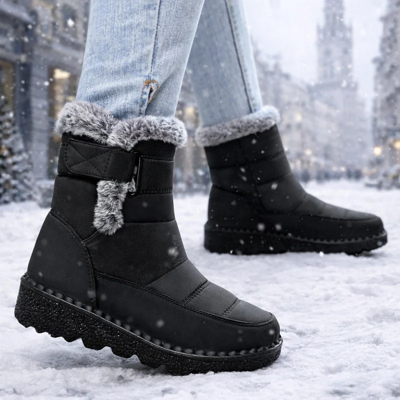 Winter sneeuwlaarzen met warme voering – antislip, waterafstotende enkellaarzen