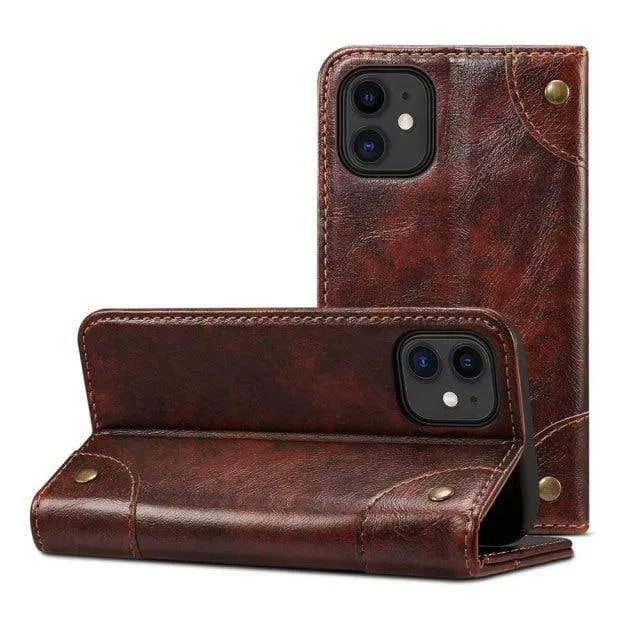 Leren Portemonnee Telefoonhoesje voor iPhone 12 Serie