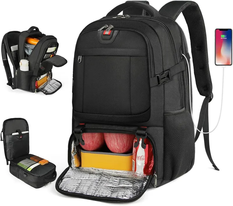 Unisex XL Rugzak met Lunchvak & Laptopbescherming – USB-Oplaadpoort