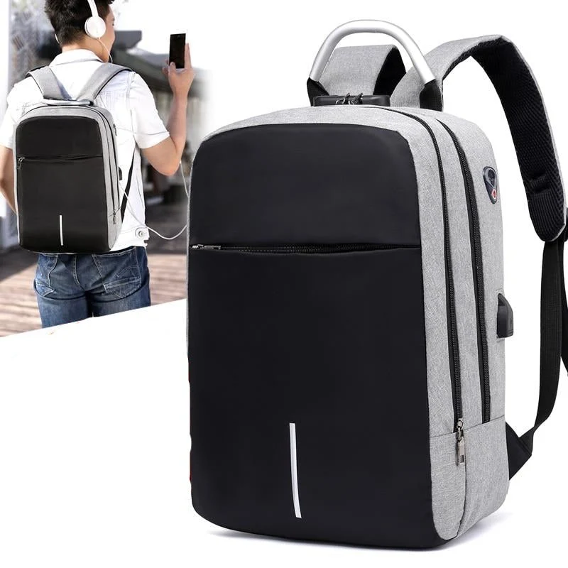 Unisex Antidiefstal Rugzak met USB Oplaadpoort & Waterdicht