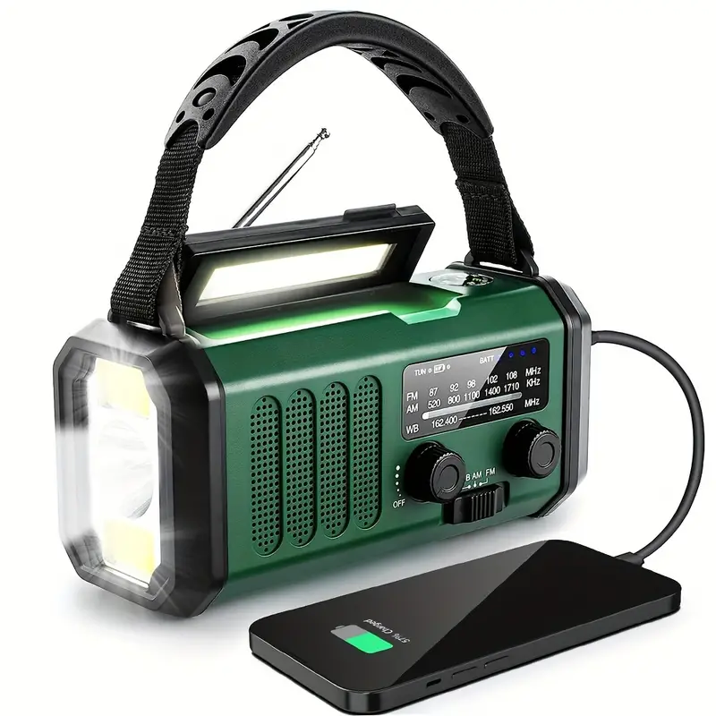 SurvivorPro Noodradio 10.000mAh - Solar & Handmatig Opladen