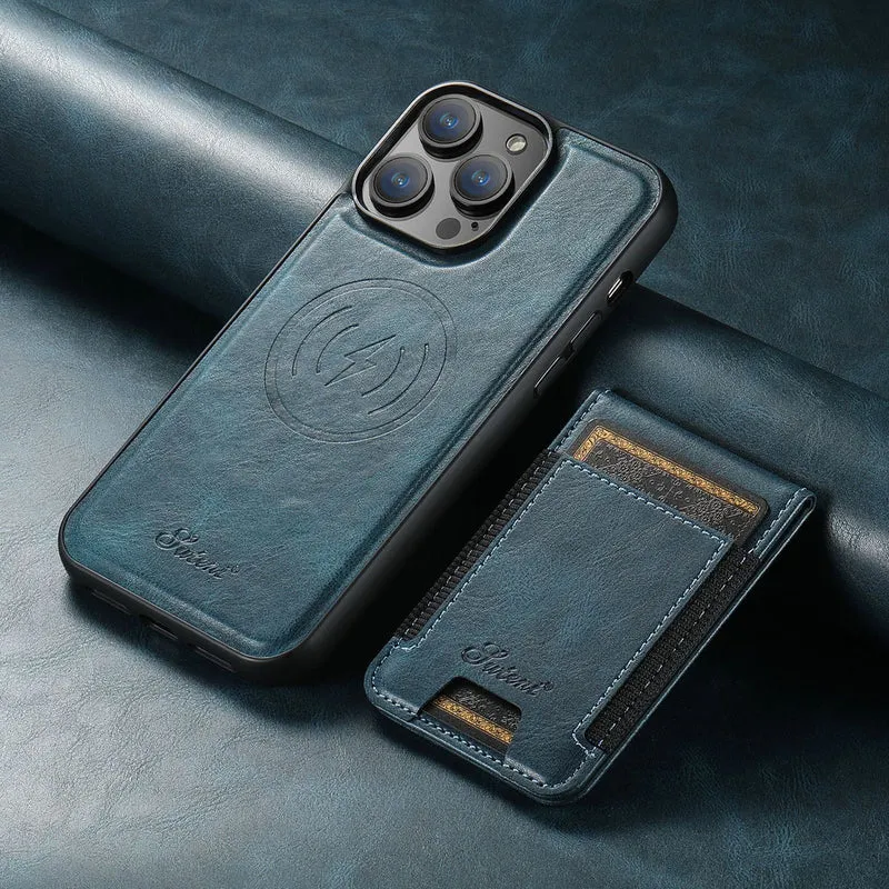Luxe Leren Telefoonhoes - Kaarthouder & MagSafe Compatibel