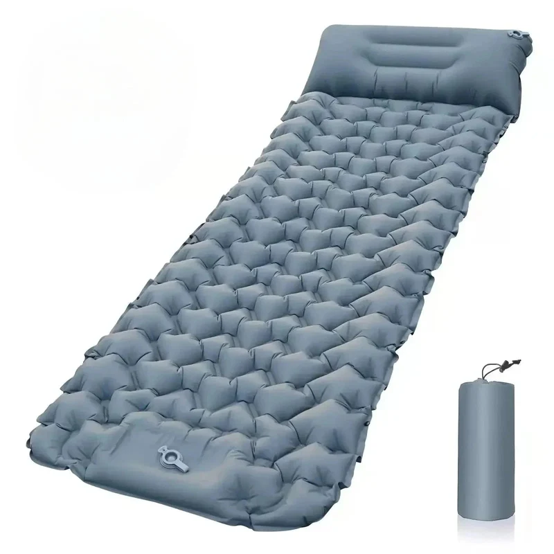 Opblaasbaar Kampeermatras met Voetpomp en Kussen – Licht & Waterdicht
