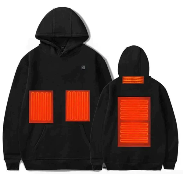 Heated unisex outdoor hoodie